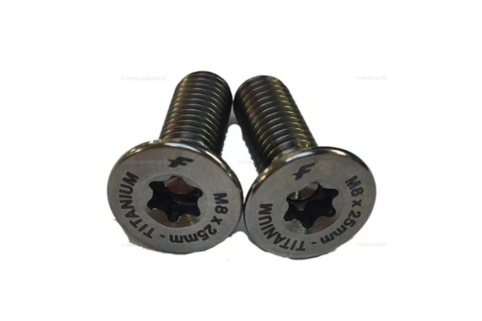 F-ONE Vis M8-25mm Tapered Head Screws (TITANIUM - T40 torx) x2