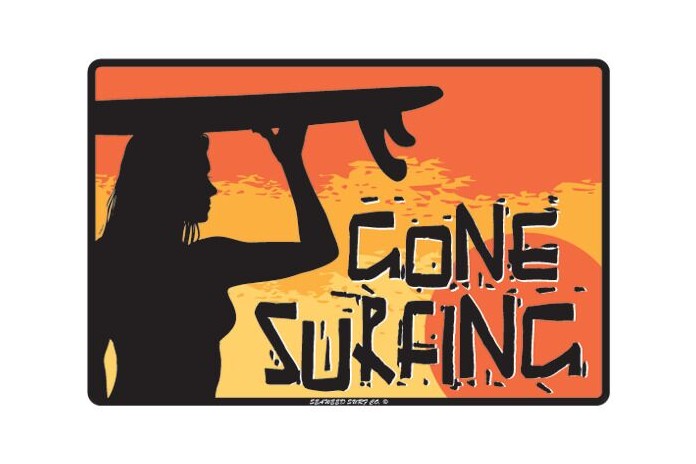Plaque Metal Gone Surfing Sunset
