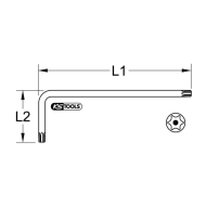 KSTOOLS Clé mâle INOX TORX percé, longue