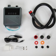 contenu du produit, pompe electrique duotone, tuyau de gonflage, embout, chargeur USB C